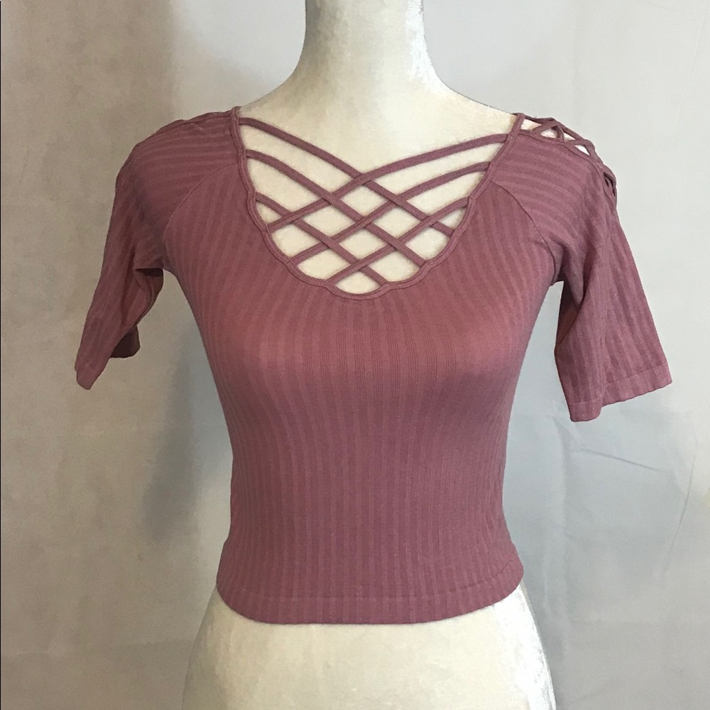 Suzette Pink Pullover Crop Top Junior OS